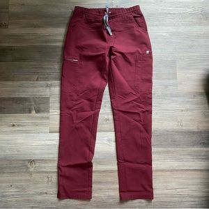 Wear Figs Burgundy Yola Skinny Scrub Pants